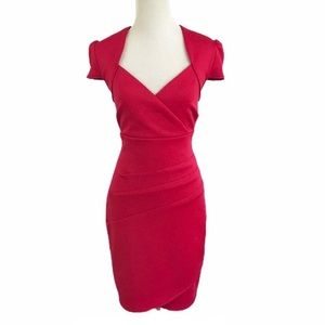 Guess Scuba Sheath Dress with Open Back & Cap Sleeves